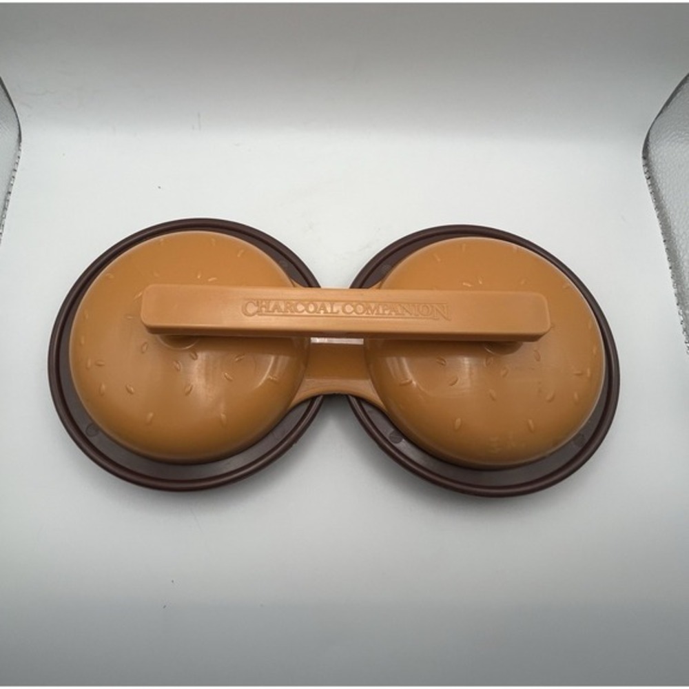 Charcoal Companion Double Burger Patty Slider Press Mold Hard Plastic Brown‎